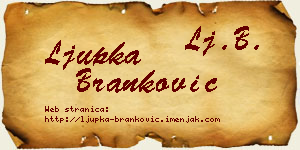 Ljupka Branković vizit kartica